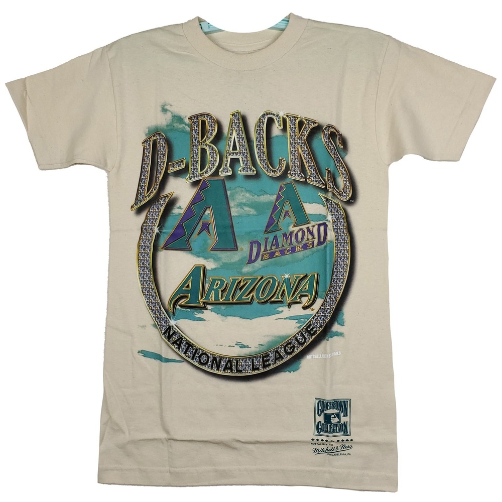 Arizona Diamondbacks Mitchell & Ness MLB Small Shirt Diamond Team‎ Art Cream NWT